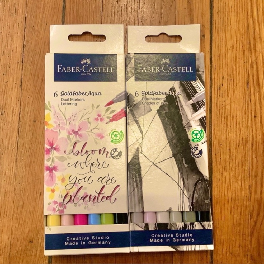 Faber-Castell Goldfaber Aqua Dual Bloom & Shades Gray Marker Set Duel Marker Set